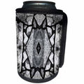 3dRose Costasonlineshop Black and White - Black White Stone Mosaic Pattern - Can Cooler Bottle Wrap (cc_253548)