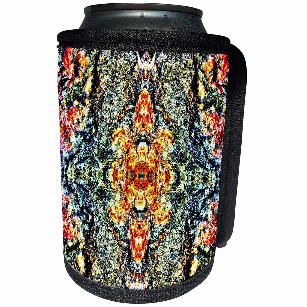3dRose Costasonlineshop Abstract - Abstract Fractal Folklore Design Stone - Can Cooler Bottle Wrap (cc_253557)