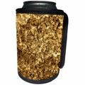 3dRose Costasonlineshop Background - Gold Brown Mottled Stone Background - Can Cooler Bottle Wrap (cc_253566)