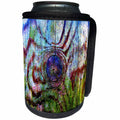 3dRose Costasonlineshop Nature - Colorful Wood Grain Blue Brown Green - Can Cooler Bottle Wrap (cc_253567)