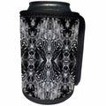 3dRose Costasonlineshop Black and White - Black White Baroque Gothic Pattern - Can Cooler Bottle Wrap (cc_253573)