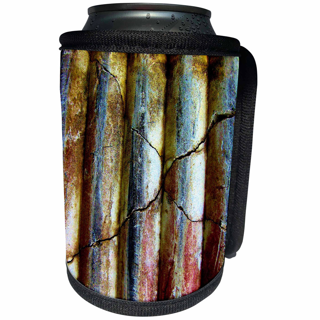 3dRose Costasonlineshop Garden - Wooden beams with cracks - Can Cooler Bottle Wrap (cc_253575)