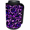 3dRose Costasonlineshop Pop Art - Blue Purple Black Petals - Can Cooler Bottle Wrap (cc_253590)