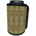 3dRose Costasonlineshop Pattern Diamond - Beige Gold Yellow Diamond Baroque Pattern - Can Cooler Bottle Wrap (cc_253602)