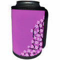 3dRose Janna Salak Designs Prints and Patterns - Pretty Purple Flower Blossum Print - Can Cooler Bottle Wrap (cc_25362)
