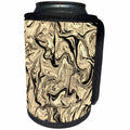 3dRose Costasonlineshop Marbling - Beige Black Paining Marbling - Can Cooler Bottle Wrap (cc_253620)