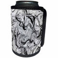 3dRose Costasonlineshop Black and White - Black White Painting Marbling - Can Cooler Bottle Wrap (cc_253622)