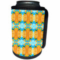 3dRose Costasonlineshop Pattern - Turquoise Orange butterfly pattern - Can Cooler Bottle Wrap (cc_253635)
