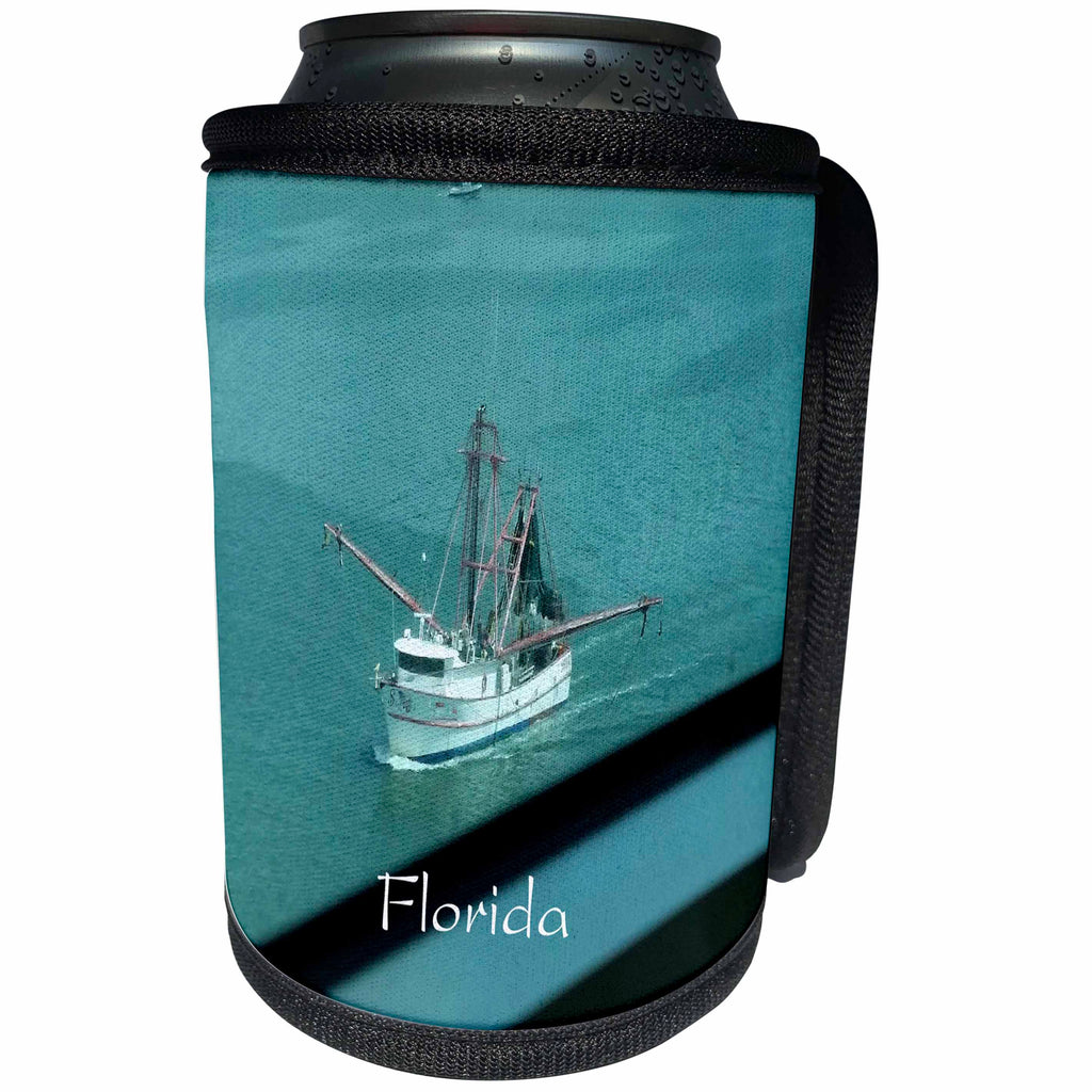 3dRose Florene Cruise Ships Sites - Image of Shrimp Boat At Cape Canaveral Port - Can Cooler Bottle Wrap (cc_253690)