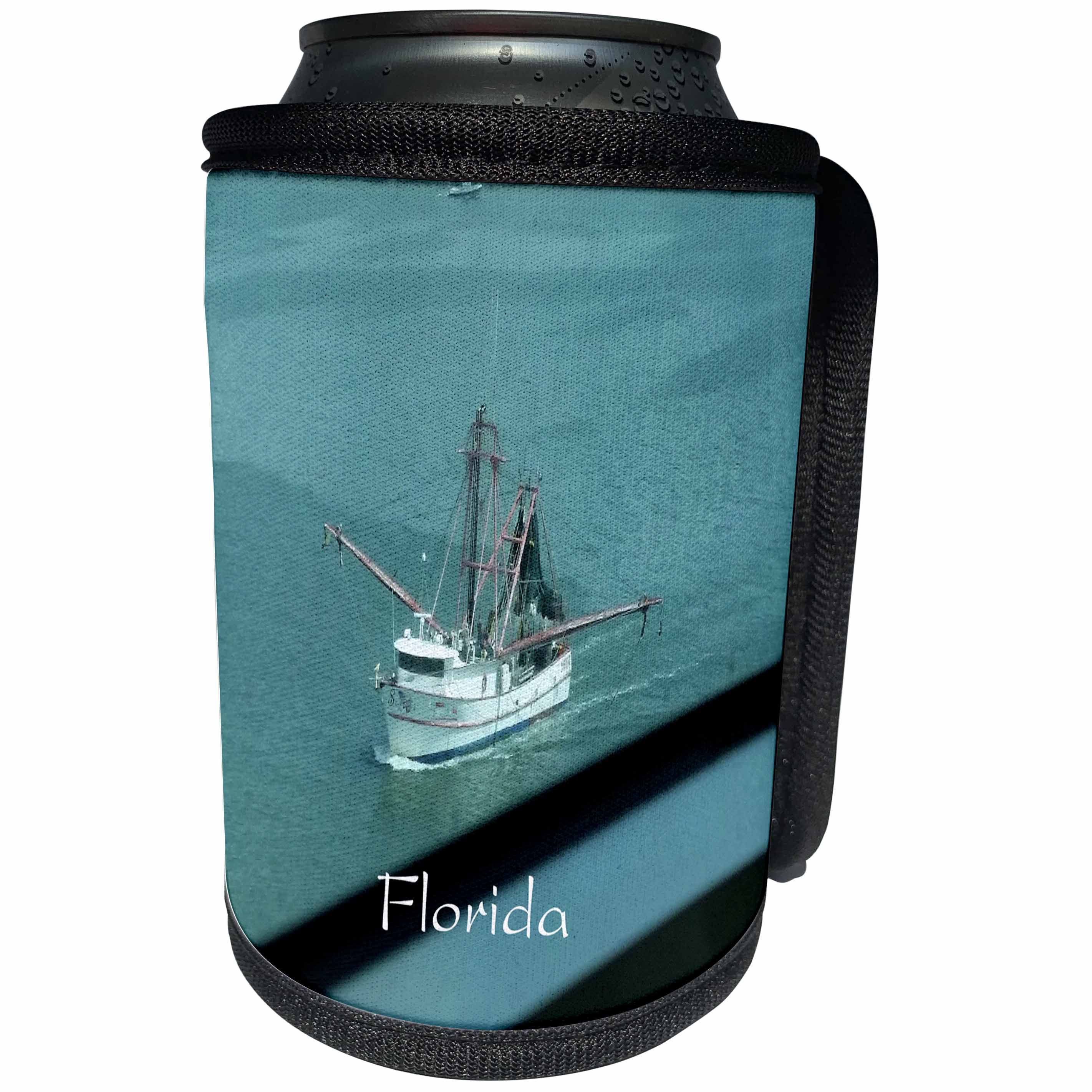 3dRose Florene Cruise Ships Sites - Image of Shrimp Boat At Cape Canaveral Port - Can Cooler Bottle Wrap (cc_253690)