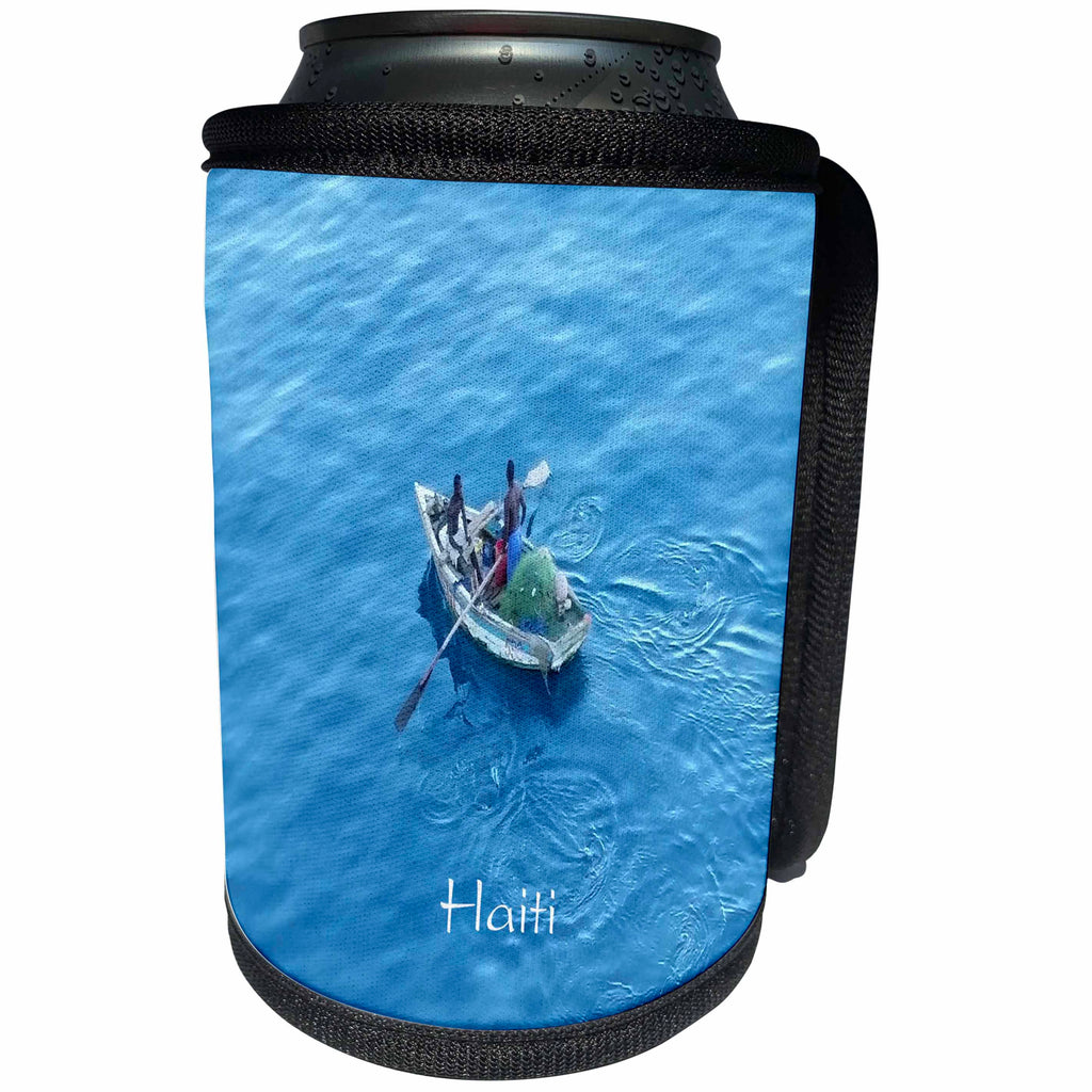 3dRose Florene Cruise Ships Sites - Image of Haitian Fisherman Near Cruise Ship - Can Cooler Bottle Wrap (cc_253695)