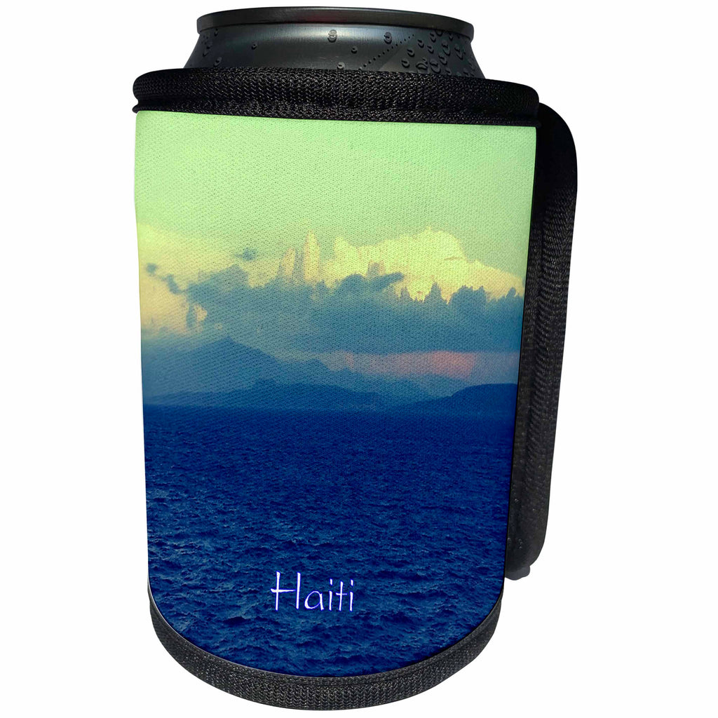 3dRose Florene Cruise Ships Sites - Image of Breathtaking Haitian Sunset - Can Cooler Bottle Wrap (cc_253696)
