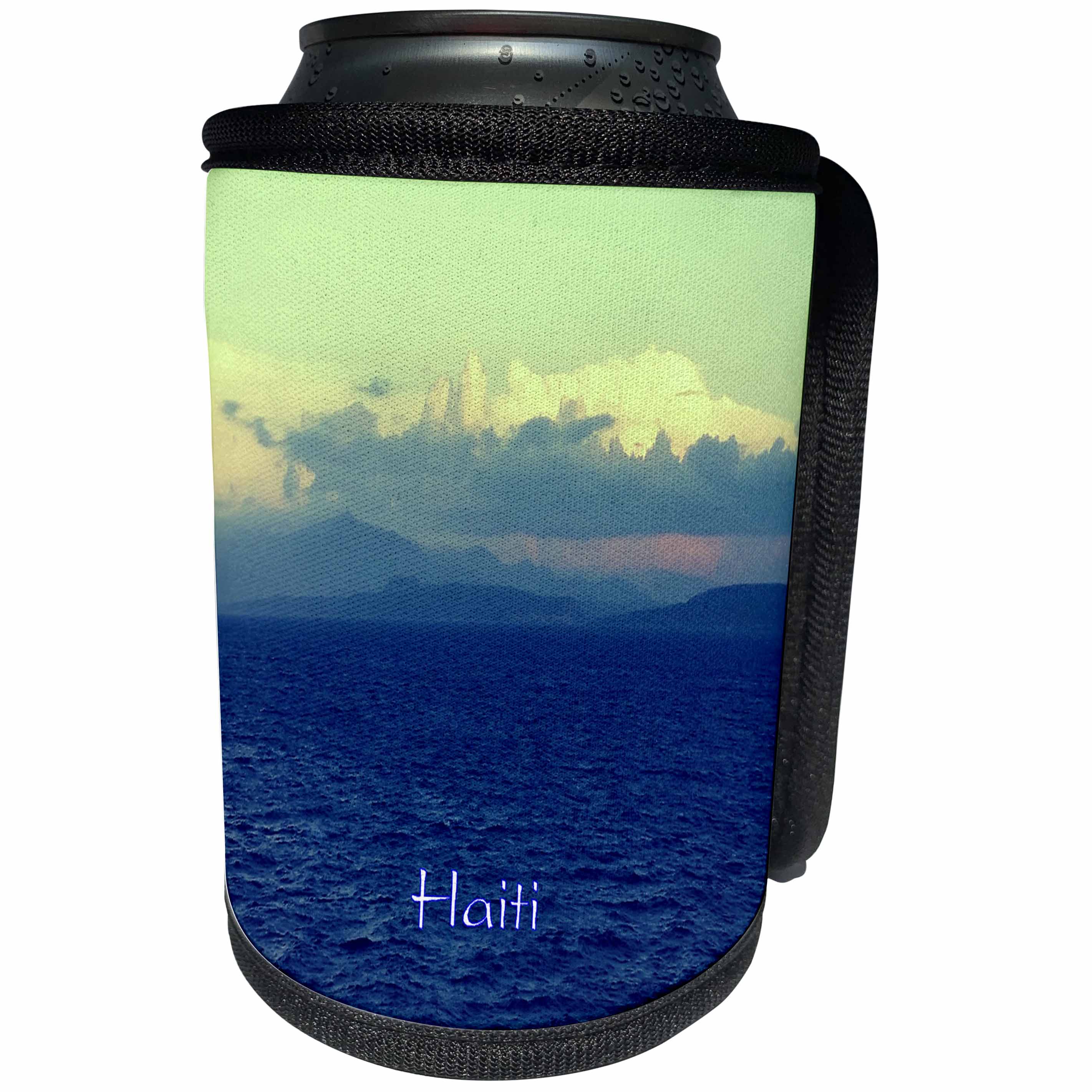 3dRose Florene Cruise Ships Sites - Image of Breathtaking Haitian Sunset - Can Cooler Bottle Wrap (cc_253696)