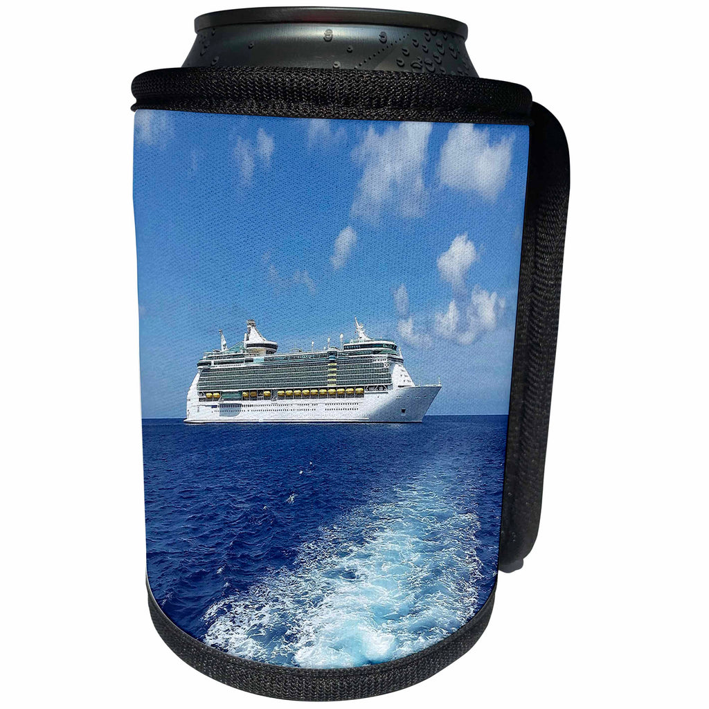 3dRose Florene Cruise Ships Sites - Image Of View of Cruise Ship From Tender Grand Cayman - Can Cooler Bottle Wrap (cc_253706)