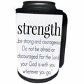 3dRose BrooklynMeme Sayings - Strength. Be strong and courageous - Can Cooler Bottle Wrap (cc_253708)