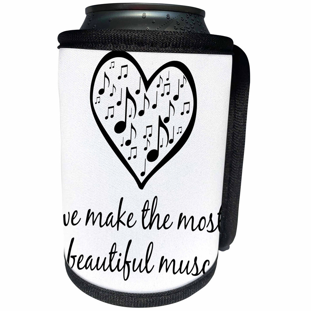3dRose BrooklynMeme Sayings - We make the most beautiful music - Can Cooler Bottle Wrap (cc_253713)
