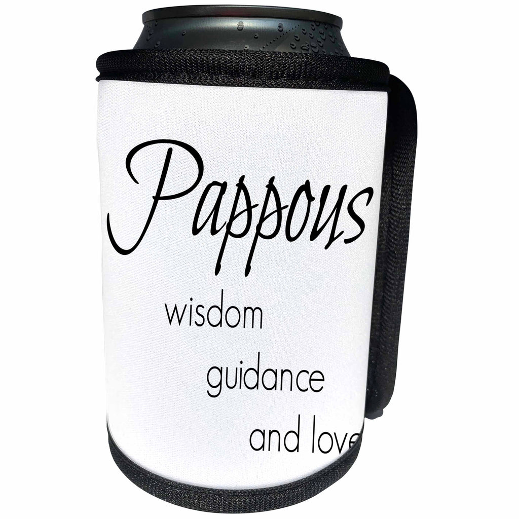 3dRose BrooklynMeme Sayings - Pappous wisdom, guidance, love - Can Cooler Bottle Wrap (cc_253721)