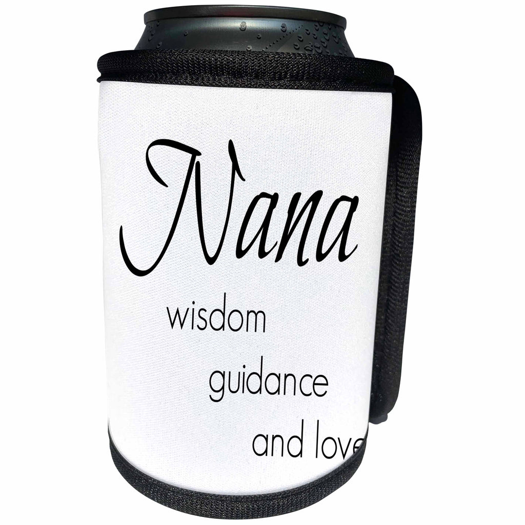 3dRose BrooklynMeme Sayings - Nana wisdom, guidance, love - Can Cooler Bottle Wrap (cc_253722)