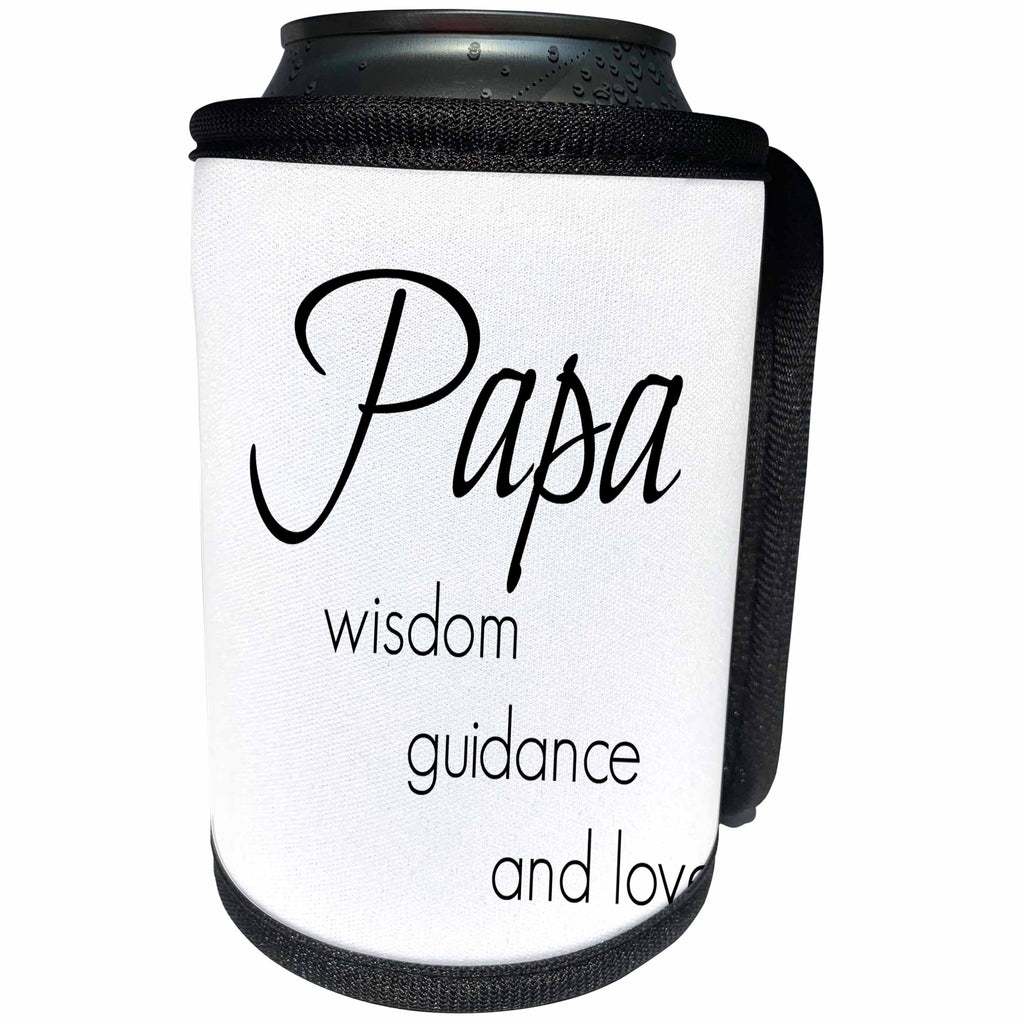 3dRose BrooklynMeme Sayings - Papa wisdom, guidance, love - Can Cooler Bottle Wrap (cc_253723)