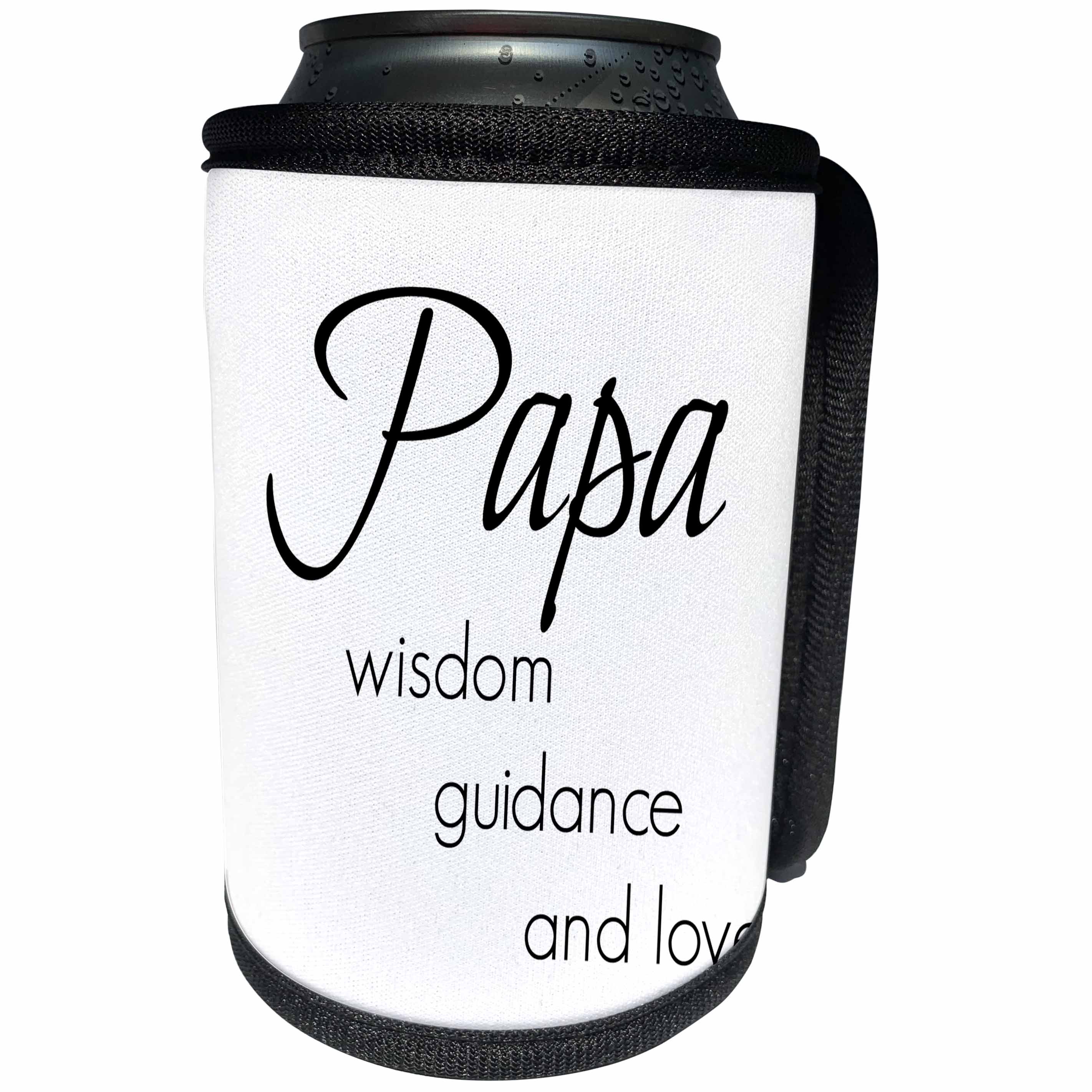3dRose BrooklynMeme Sayings - Papa wisdom, guidance, love - Can Cooler Bottle Wrap (cc_253723)