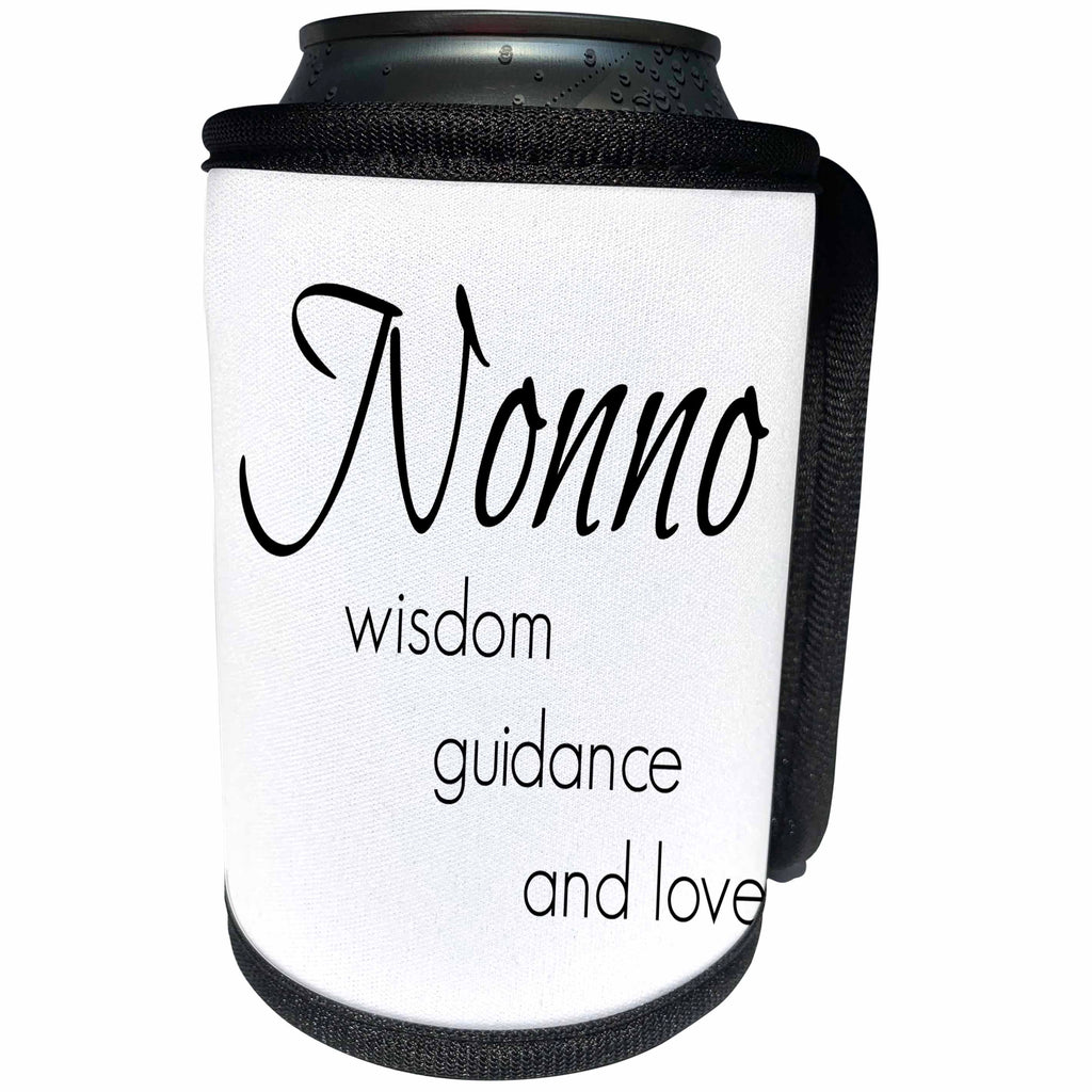 3dRose BrooklynMeme Sayings - Nonno wisdom, guidance, love - Can Cooler Bottle Wrap (cc_253729)