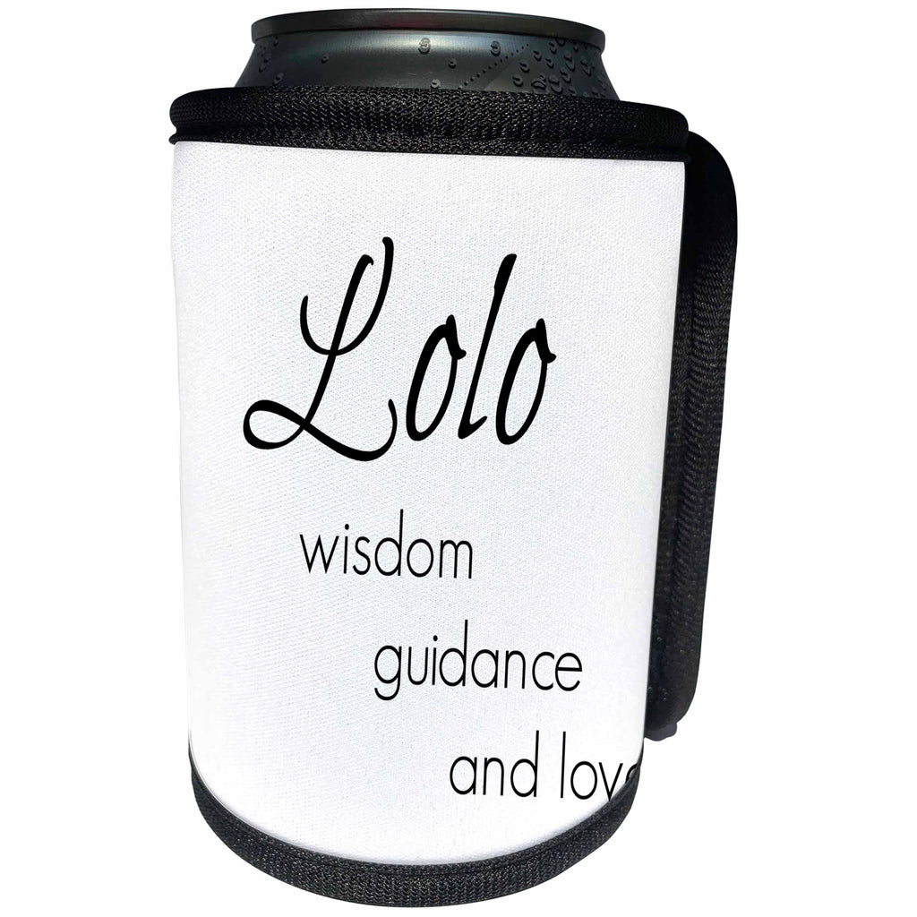 3dRose BrooklynMeme Sayings - Lolo wisdom, guidance, love - Can Cooler Bottle Wrap (cc_253731)