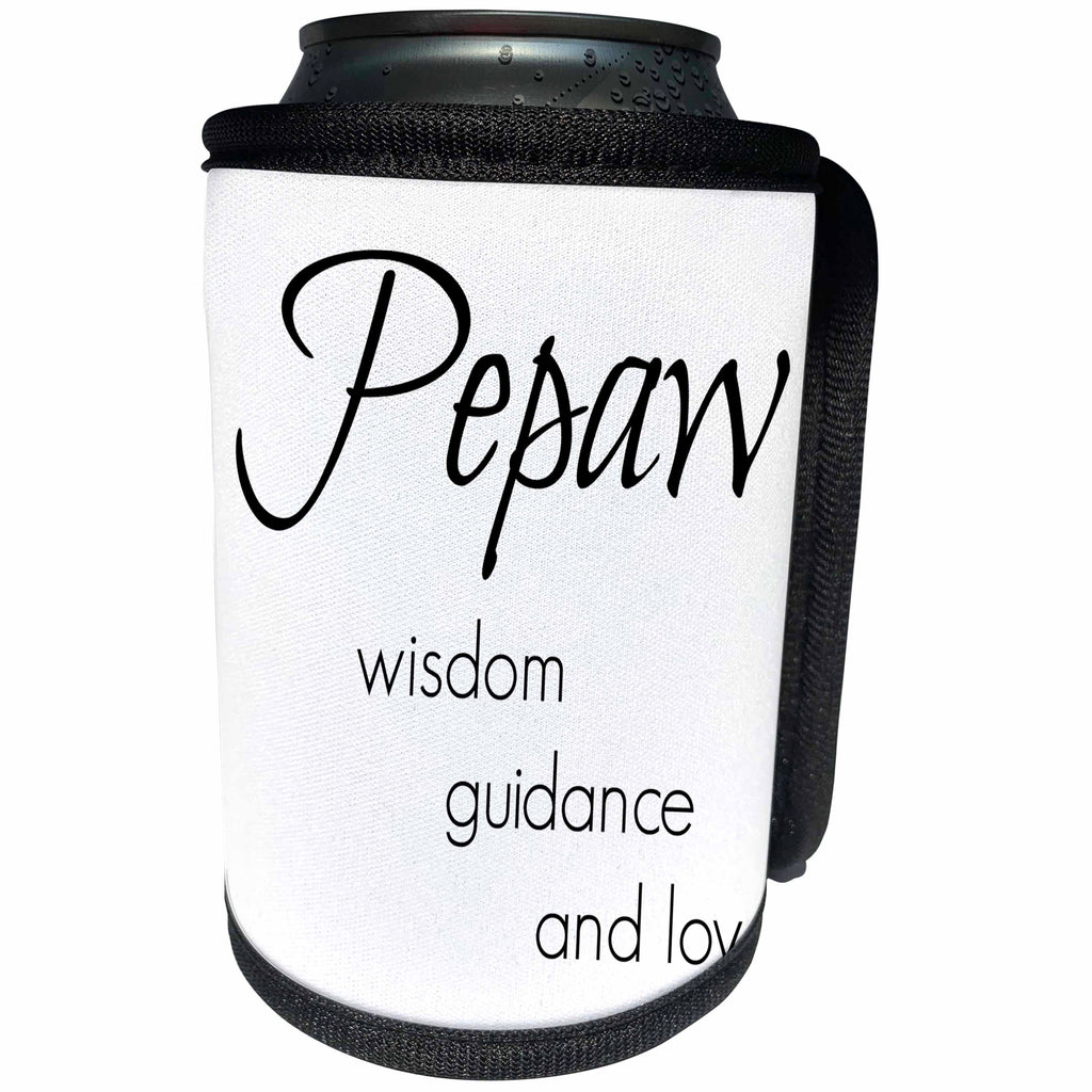 3dRose BrooklynMeme Sayings - Pepaw wisdom, guidance, love - Can Cooler Bottle Wrap (cc_253733)