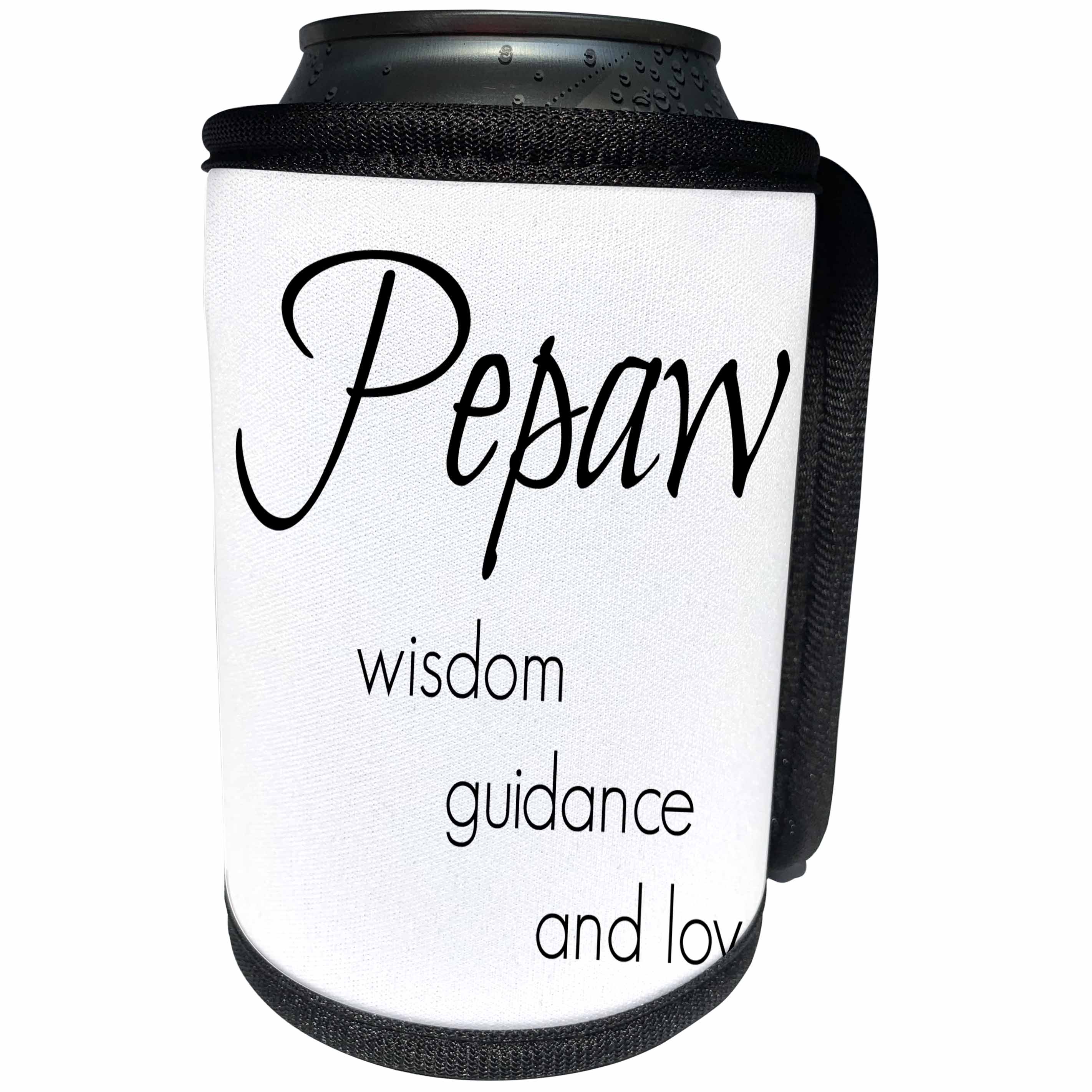 3dRose BrooklynMeme Sayings - Pepaw wisdom, guidance, love - Can Cooler Bottle Wrap (cc_253733)