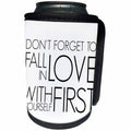 3dRose BrooklynMeme Sayings - Dont forget to fall in love with yourself first - Can Cooler Bottle Wrap (cc_253739)