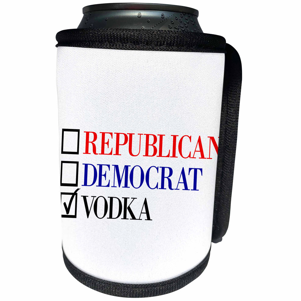 3dRose BrooklynMeme Funny Sayings - Republican Democrat Vodka - Can Cooler Bottle Wrap (cc_253748)