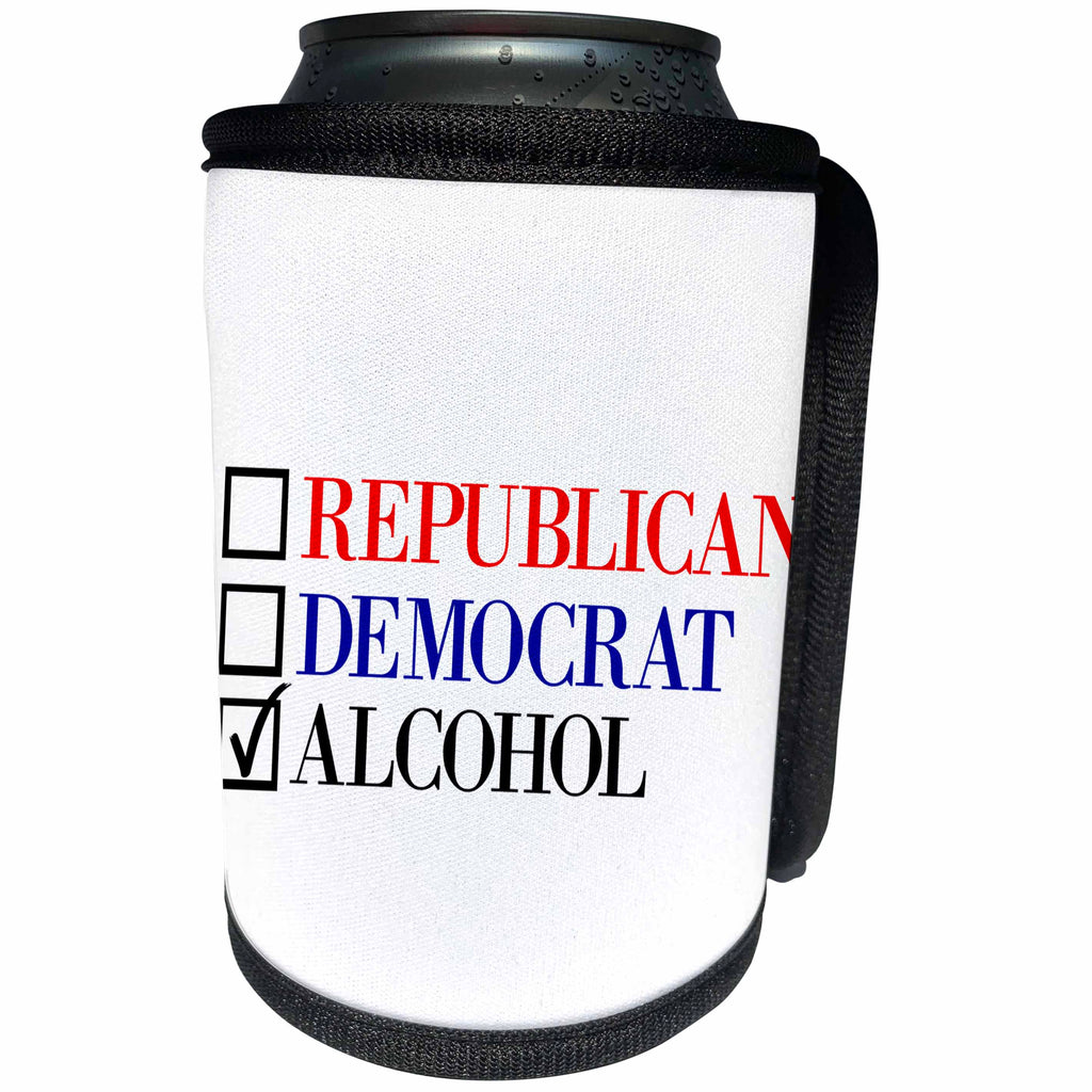 3dRose BrooklynMeme Funny Sayings - Republican Democrat Alcohol - Can Cooler Bottle Wrap (cc_253755)