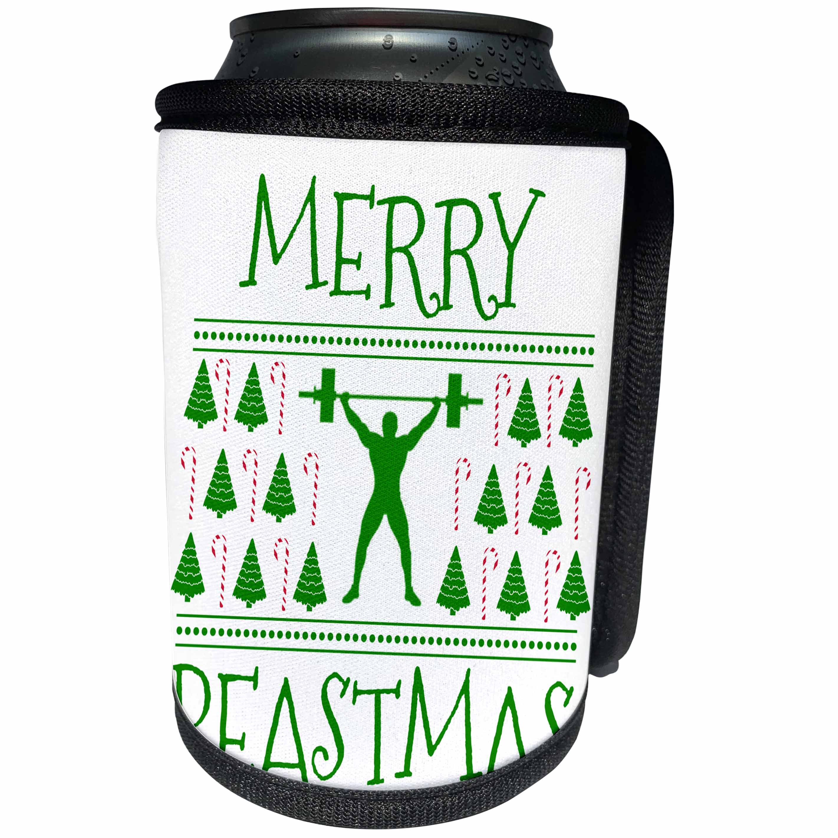3dRose BrooklynMeme Funny Sayings - Merry Beastmas - Can Cooler Bottle Wrap (cc_253759)