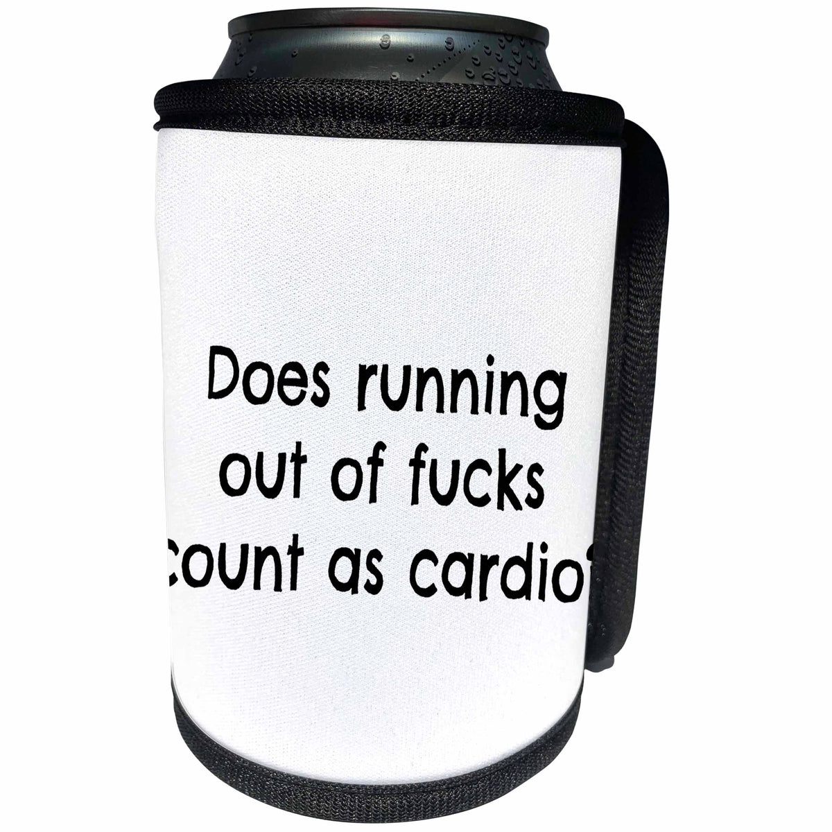 3dRose BrooklynMeme Funny Sayings - Does running out of fucks count as cardio - Can Cooler Bottle Wrap (cc_253763)