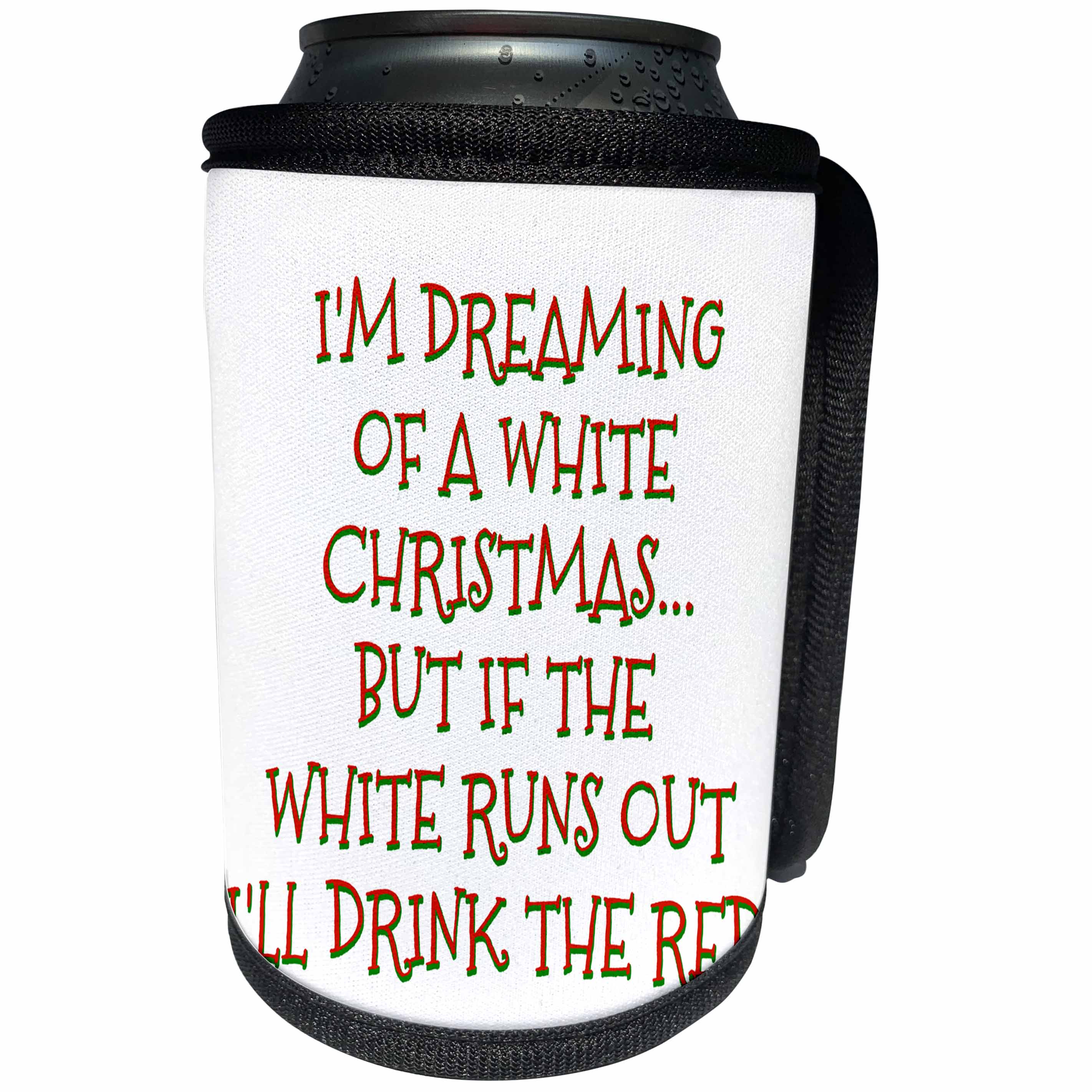 3dRose BrooklynMeme Holidays - Christmas dreaming with wine - Can Cooler Bottle Wrap (cc_253764)