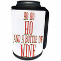 3dRose BrooklynMeme Holidays - Ho Ho Ho and a bottle of wine - Can Cooler Bottle Wrap (cc_253766)
