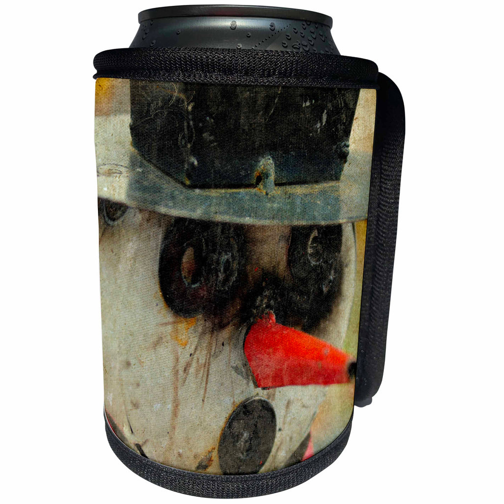 3dRose Cassie Peters Snowmen - Fun Garden Art Snowman - Can Cooler Bottle Wrap (cc_253768)