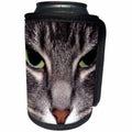 3dRose Cassie Peters Cats - Cat Face Closeup - Can Cooler Bottle Wrap (cc_253774)