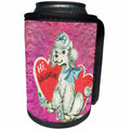 3dRose Cassie Peters Valentine - Vintage Poodle Valentine - Can Cooler Bottle Wrap (cc_253778)