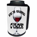 3dRose RinaPiro - Wine Quotes - Its wine oclock. Funny quotes. - Can Cooler Bottle Wrap (cc_253789)