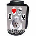 3dRose RinaPiro - Dogs - I love my Maltese. Cute puppy. - Can Cooler Bottle Wrap (cc_253811)