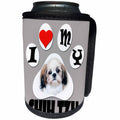 3dRose RinaPiro - Dogs - I love my Shih Tzu. Cute puppy. - Can Cooler Bottle Wrap (cc_253813)