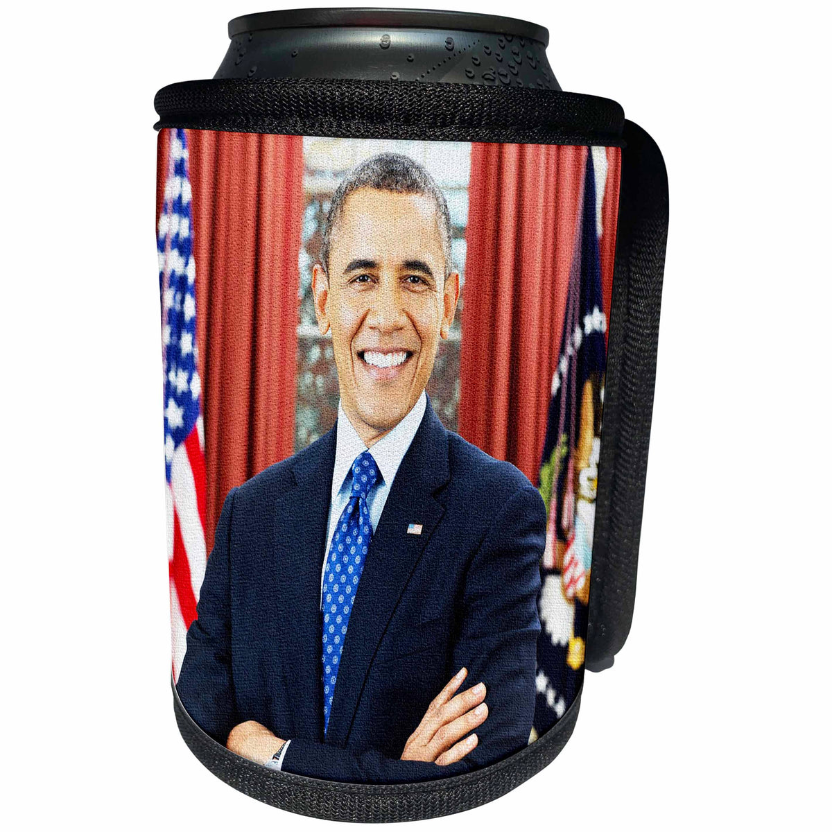 3dRose RinaPiro - Political Quotes - USA President Barack Obama. White House. - Can Cooler Bottle Wrap (cc_253822)