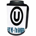 3dRose RinaPiro - Jewish Quotes - Eat me Im Kosher. Love Israel. Funny saying. - Can Cooler Bottle Wrap (cc_253824)