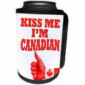 3dRose Kiss me Im Canadian. Canadian flag. - Can Cooler Bottle Wrap (cc_253829)