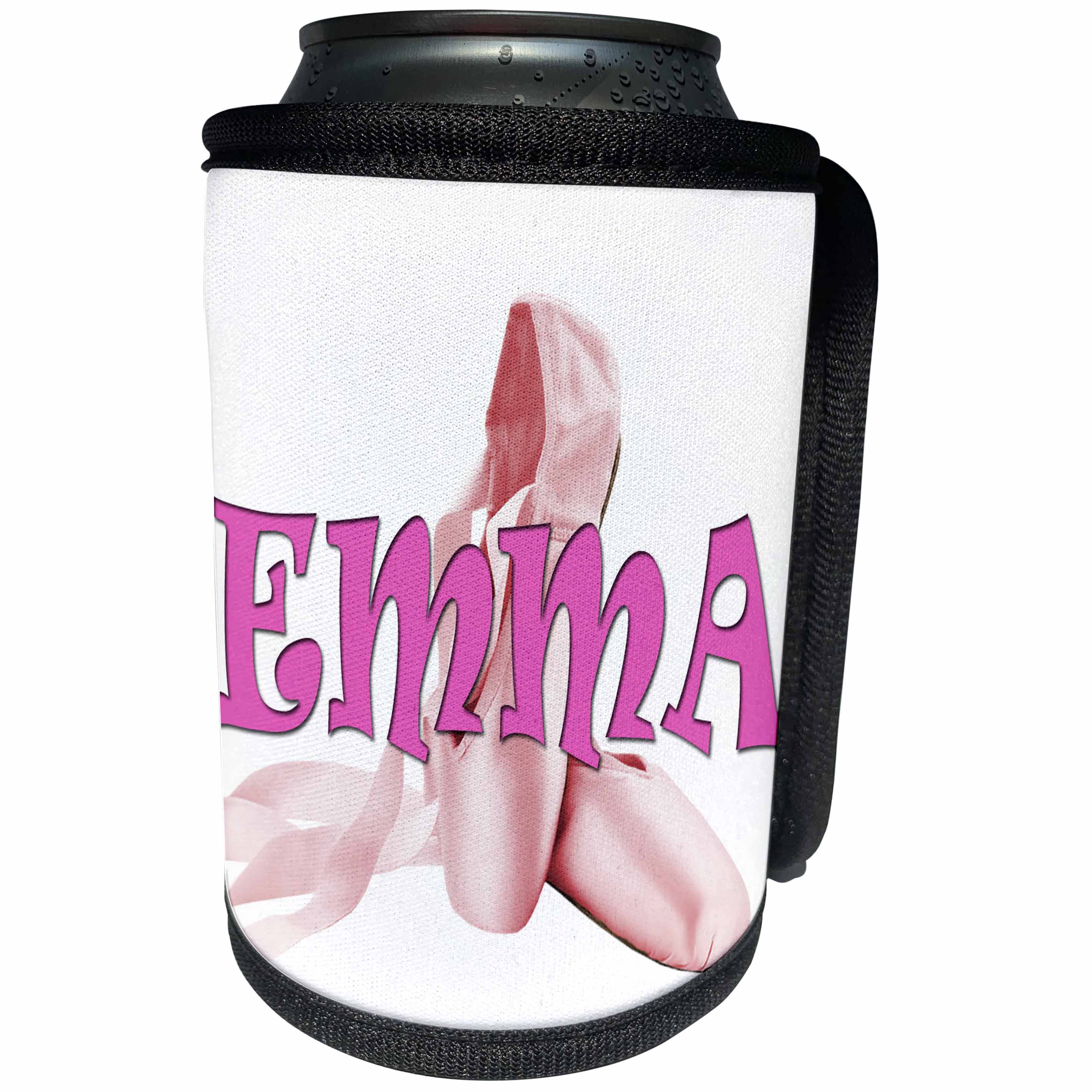 3dRose RinaPiro - Kids - Emma. Pink Ballet Shoes. - Can Cooler Bottle Wrap (cc_253840)
