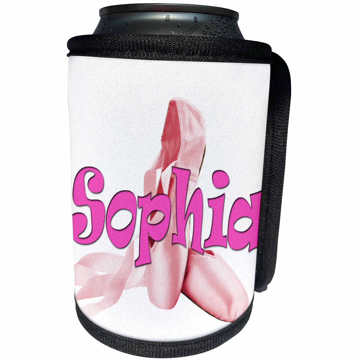 3dRose RinaPiro - Kids - Sophia. Pink Ballet Shoes. - Can Cooler Bottle Wrap (cc_253841)
