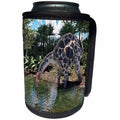3dRose Boehm Graphics Dinosaur - Dicraeosaurus Looking for food on a river - Can Cooler Bottle Wrap (cc_253979)