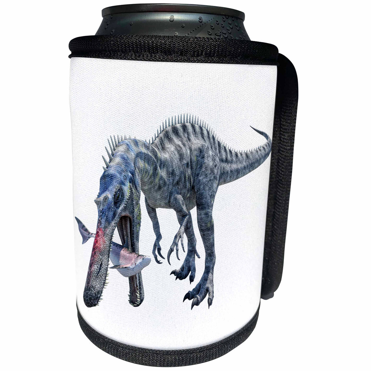 3dRose Boehm Graphics Dinosaur - Suchomimus feeding on a Shark - Can Cooler Bottle Wrap (cc_253986)