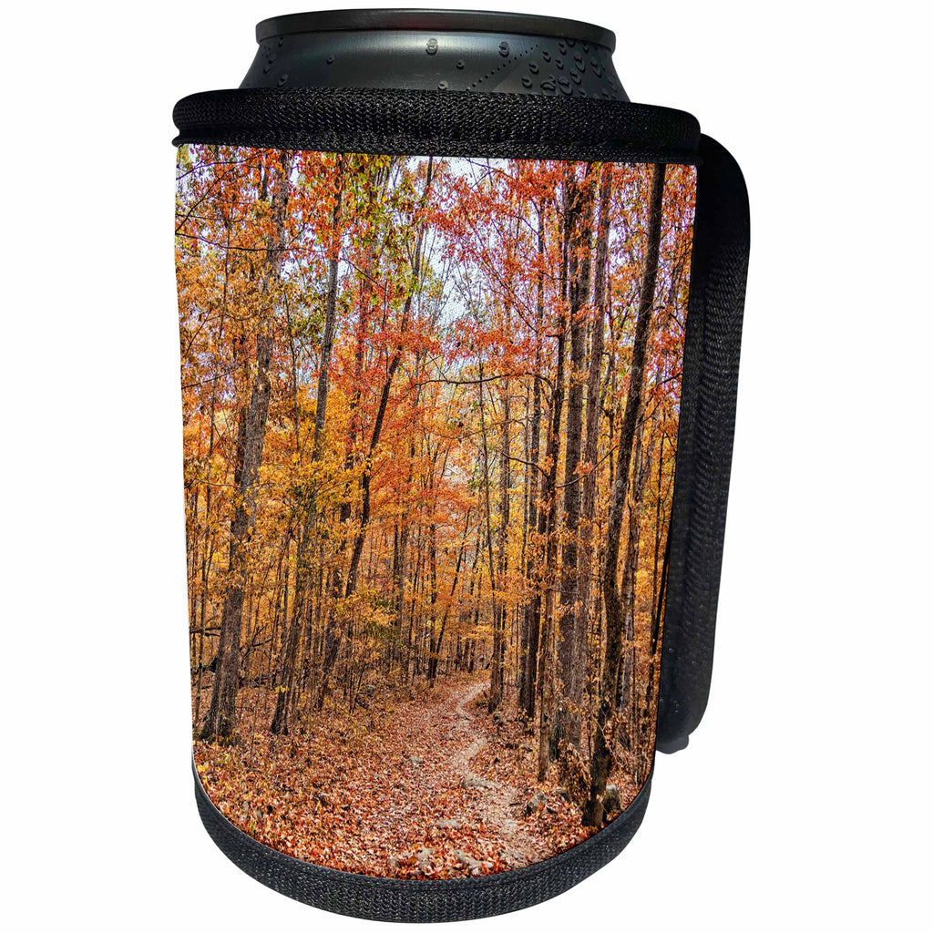 3dRose Boehm Photography Fall - Autumn Trail in The Forest - Can Cooler Bottle Wrap (cc_253993)