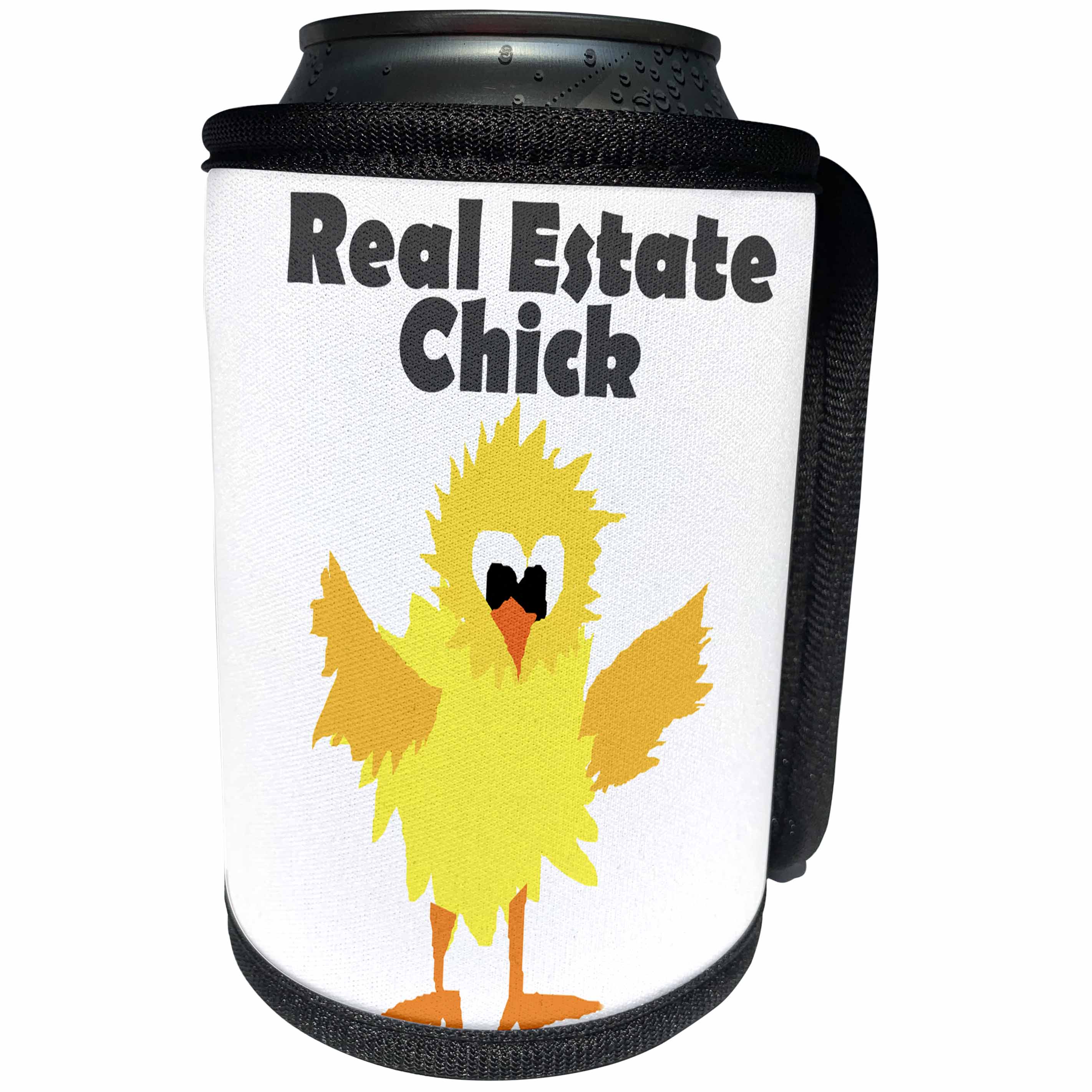 3dRose All Smiles Art Funny - Funny Real Estate Chick Cartoon - Can Cooler Bottle Wrap (cc_254015)